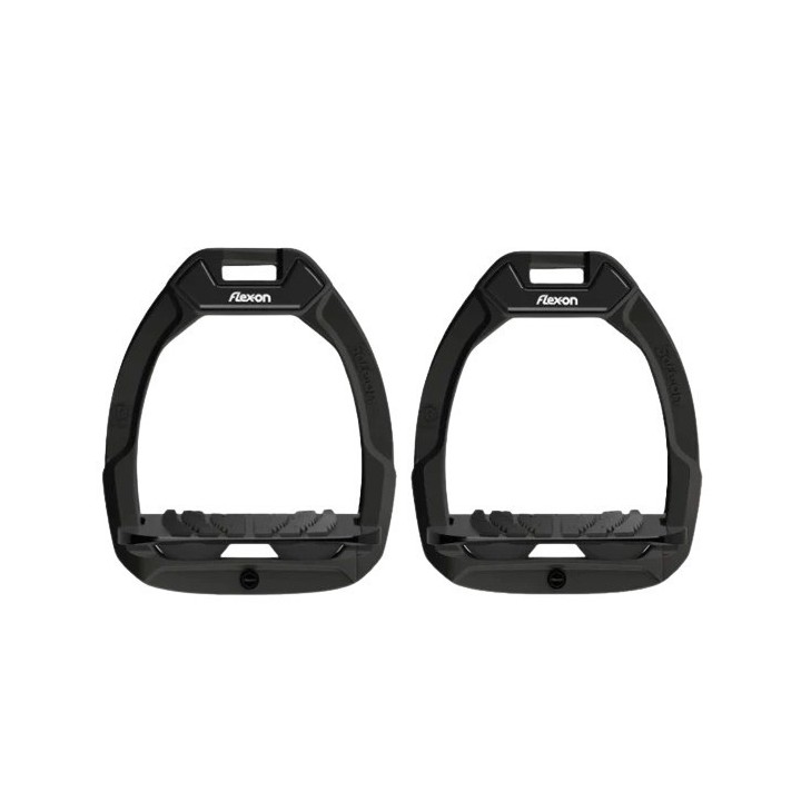 Sicherheitssteigbügel Reiten Schräg Grip Schwarz/Schwarz/Schwarz Flex-On Safe-On