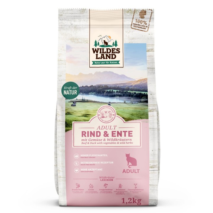 Wildes Land Cat Rind, Ente & Gartengemüse - 1,2 kg