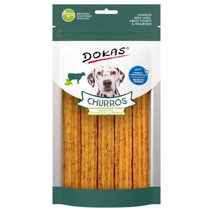 Dokas Churros mit Rinderleber, Süßkartoffel & Mehlwurm - Sparpaket: 2 x ca. 150 g