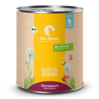 Herrmann's | Bio Huhn mit Reis und Fenchel | Selection Puppy | 6 x 800 g