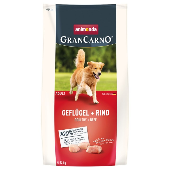 animonda GranCarno Adult Geflügel + Rind - 12 kg