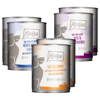 Sparpaket MjAMjAM Adult Hund 12 x 800 g - Mixpaket I (3 Sorten)