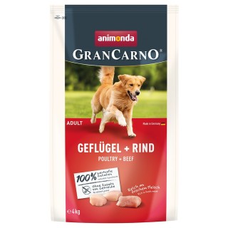 animonda GranCarno Adult Geflügel + Rind - Sparpaket: 2 x 4 kg