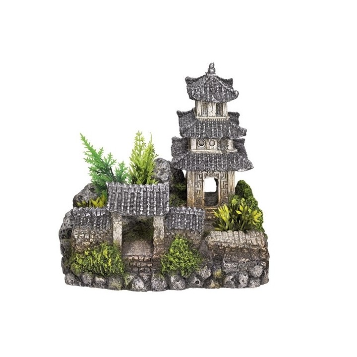 Aquariumdekoration asiatischer Tempel mit Pflanzen Nobby Pet