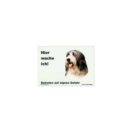 Warnschild "Hier wache ich!" Größe 28 x 20 cm, weiß