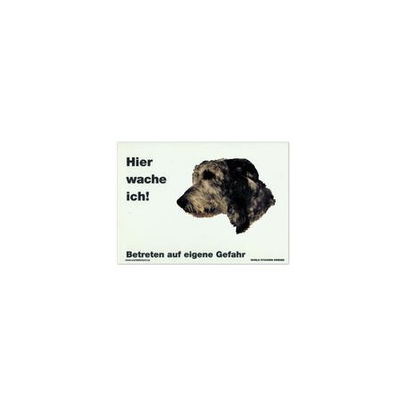 Warnschild "Hier wache ich!" Größe 28 x 20 cm, weiß