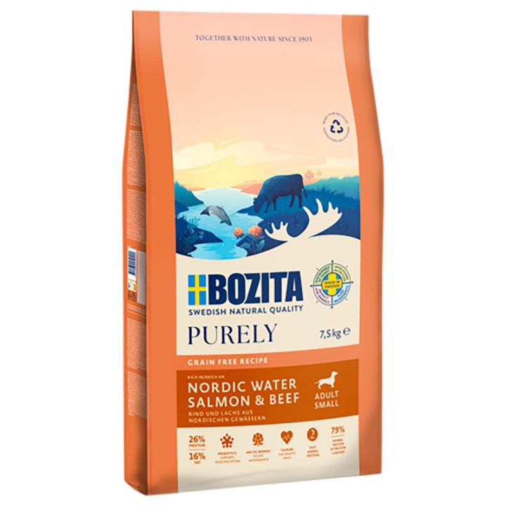 Bozita Dog Purely Adult Small Grain Free Lachs & Rind - 7,5 kg
