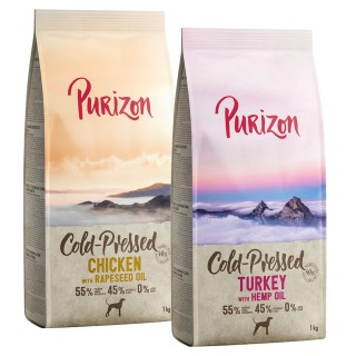 Purizon Probierpaket 2 x 1 kg - Kaltgepresst: Huhn mit Rapsöl, Pute mit Hanföl