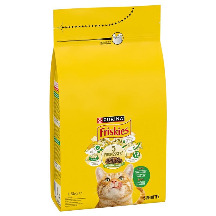 PURINA Friskies Katze mit Kaninchen, Huhn und Gemüse - 1,5 kg