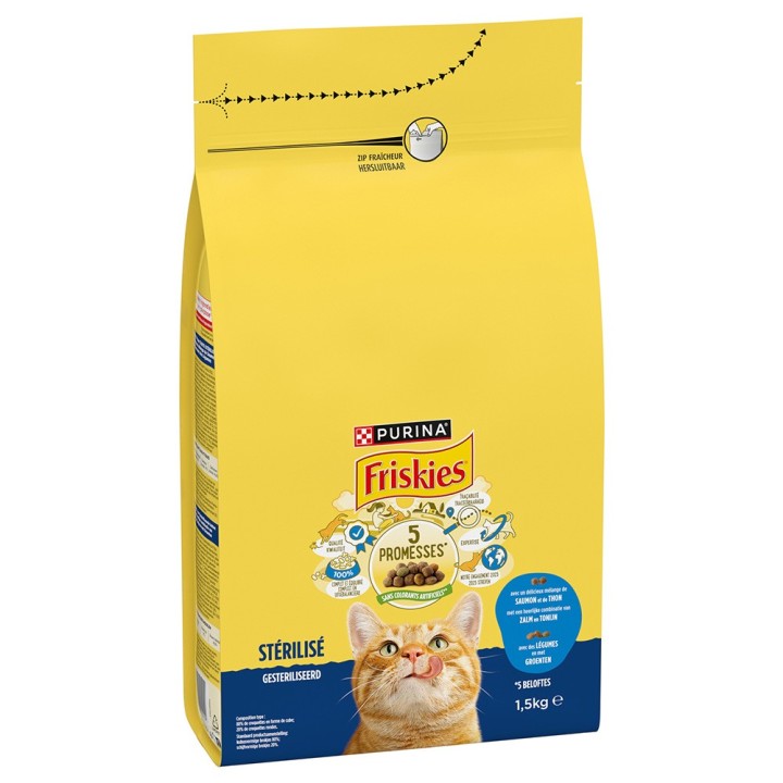 PURINA Friskies Sterilized Katze mit Lachs, Thunfisch und Gemüse - 1,5 kg