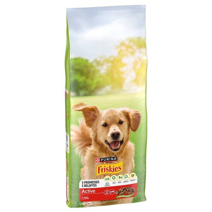 Purina Friskies Adult Hund Active mit Rind - 12 kg