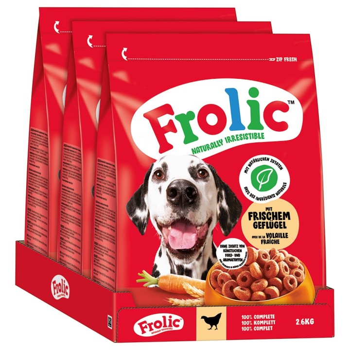 Frolic Geflügel, Gemüse + Reis - 7,8 kg (3 x 2,6 kg)