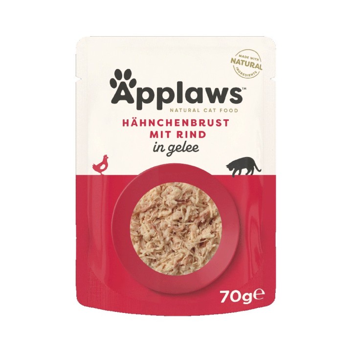 Applaws Pouch in Jelly 16 x 70 g - Huhn mit Rind