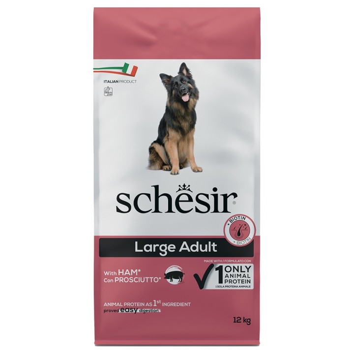 Schesir Dog Large Adult mit Schinken - 12 kg