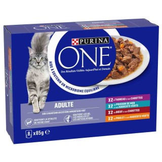 Purina ONE ADULT 8 x 85 g - Mix (4 Sorten)