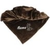 Schecker - Bestickte Mikrofaserdecke Premium [Schokobraun - Hund mit Name]
