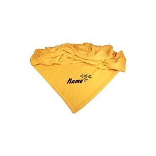 Schecker - Bestickte Mikrofaserdecke Premium [Goldgelb - Sterne mit Name]