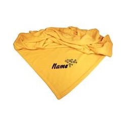Schecker - Bestickte Mikrofaserdecke Premium [Goldgelb - Sterne mit Name]