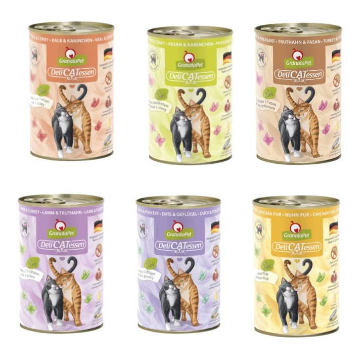 GranataPet DeliCatessen 24 x 400 g - Mixpaket ohne Fisch (6 Sorten)