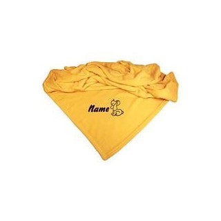 Schecker - Bestickte Mikrofaserdecke Premium [Goldgelb - Hund mit Name]