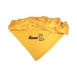 Schecker - Bestickte Mikrofaserdecke Premium [Goldgelb - Hund mit Name]