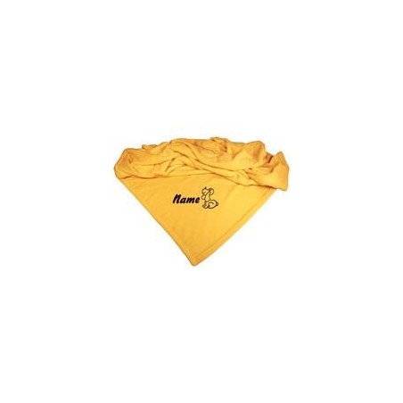 Schecker - Bestickte Mikrofaserdecke Premium [Goldgelb - Hund mit Name]