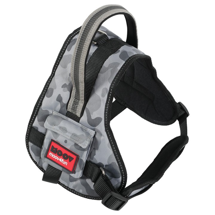 Zolux Moov Verstellbares Hundegeschirr, Camouflage Grau - Größe L: 62 - 82 cm Brustumfang