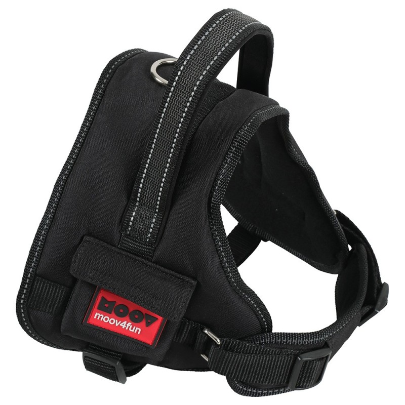 Zolux Moov Verstellbares Hundegeschirr, schwarz - Größe XL: 76 - 96 cm Brustumfang