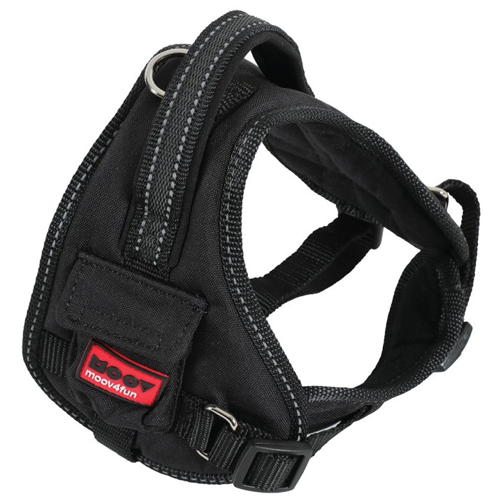 Zolux Moov Verstellbares Hundegeschirr, schwarz - Größe S: 50 - 66 cm Brustumfang