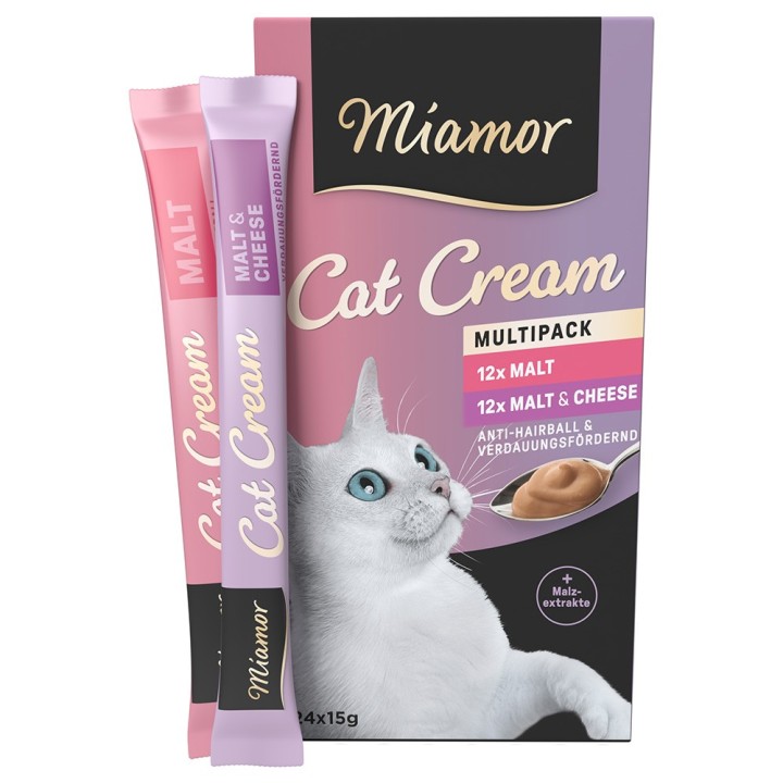 Miamor Cat Snack Malt Cream & Malt-Käse Multibox - 24 x 15 g
