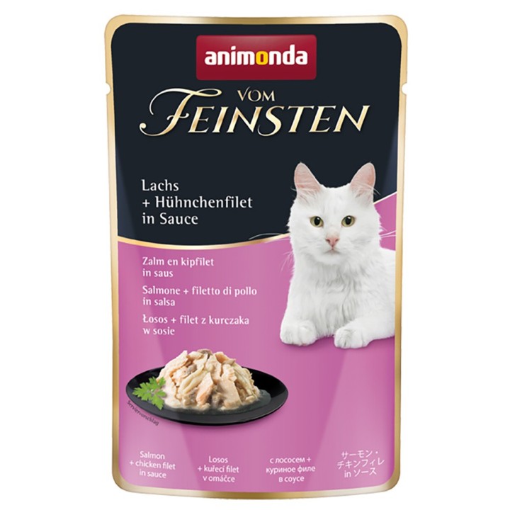 animonda vom Feinsten Adult in Sauce 18 x 50 g - Lachs + Hühnchenfilet in Sauce