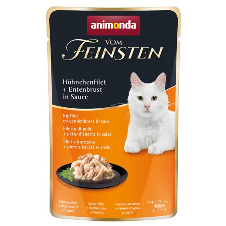animonda vom Feinsten Adult in Sauce 18 x 50 g - Hühnchenfilet + Entenbrust in Sauce