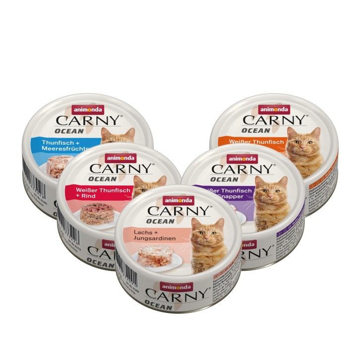 Animonda Carny Ocean Katzenfutter - Dosen - Weißer Thunfisch & Garnelen - 12 x 80 g