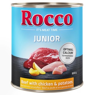 Rocco Junior 6 x 400 / 800 g 6 x 800 g: Rind mit Huhn und Kartoffeln