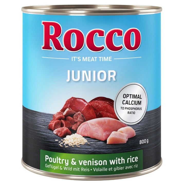 Rocco Junior 6 x 400 / 800 g 6 x 800 g: Geflügel mit Wild und Reis