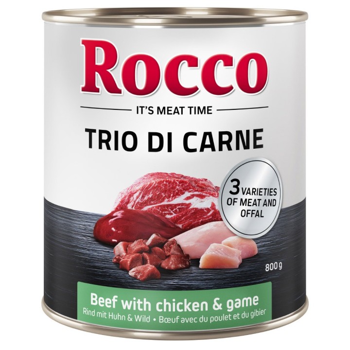 Rocco Classic Trio di Carne - 6 x 400 / 800 g 6 x 800 g: Rind, Huhn & Wild