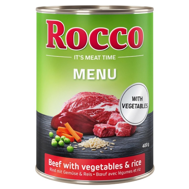 Top-Angebot Rocco Menü 24 x 400 g / 800 g  - 24 x 400g: Rind, Gemüse & Reis