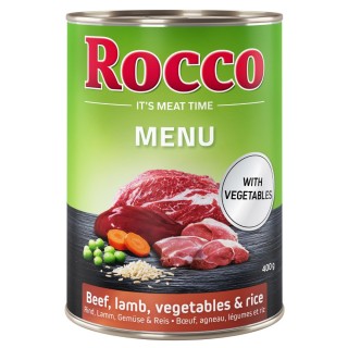Top-Angebot Rocco Menü 24 x 400 g / 800 g  - 24 x 400g: Rind mit Lamm, Gemüse und Reis