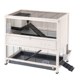 Ferplast Holzkäfig Cottage Indoor Home  - weiß: L 107,5 x B 67,5 x H 102 cm