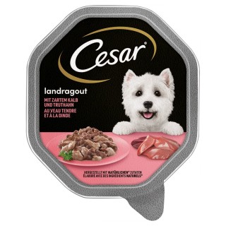 Megapack Cesar Schale 14 x 150 g - Landragout mit Kalb und Truthahn