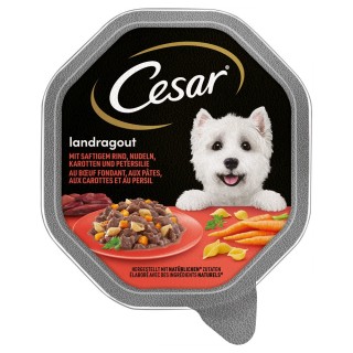 Megapack Cesar Schale 14 x 150 g - Landragout mit Rind, Nudeln und Karotten