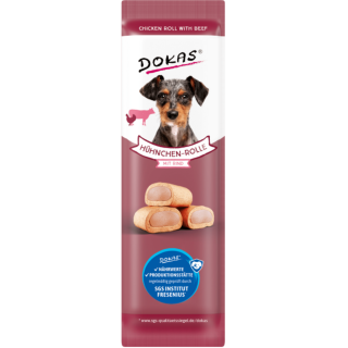 Dokas Hühnchen-Rolle mit Rind für Hunde - 10 g