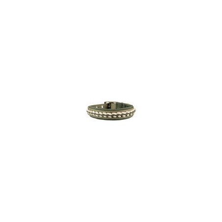 Trendfährte Hundehalsband BioThane® [XXS: 23-30 cm x 24 mm - Oliv/Beige]