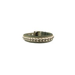 Trendfährte Hundehalsband BioThane® [XS: 28-35 cm x 24 mm - Oliv/Beige]