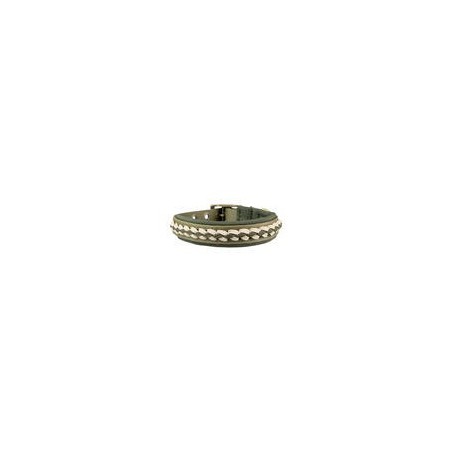 Trendfährte Hundehalsband BioThane® [S: 33-40 cm x 30 mm - Oliv/Beige]