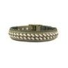 Trendfährte Hundehalsband BioThane® [L: 43-50 cm x 30 mm - Oliv/Beige]