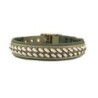 Trendfährte Hundehalsband BioThane® [XL: 48-55 cm x 30 mm - Oliv/Beige]