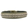 Trendfährte Hundehalsband BioThane® [3XL: 58-65 cm x 43 mm - Oliv/Beige]
