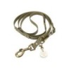 Trendfährte Hundeleine BioThane® 3-fach verstellbar [L/XL: 2 m x 19 mm - Oliv/Beige]