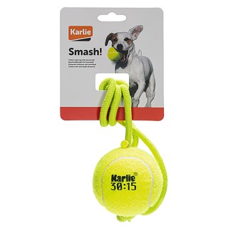 Karlie Hundespielzeug Tennisball mit Seil - ca. Ø 8 x L 18 cm